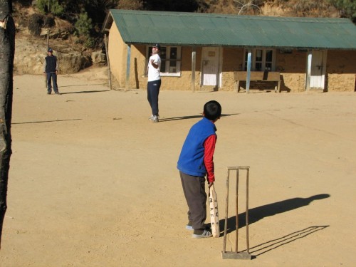 Playing cricket in Nepal Playing cricket in Nepal