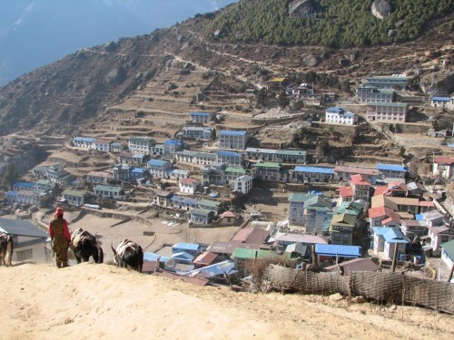 Scene overlooking Namche Bazar Scene overlooking Namche Bazar
