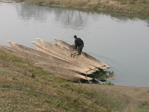 Canoe ride on the Rapti River, Nepal Canoe ride on the Rapti River, Nepal