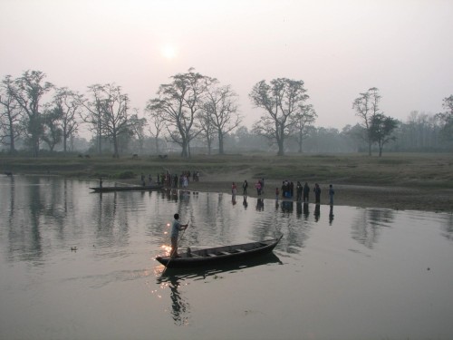 Canoe crossing on the Rapti River, Nepal Canoe crossing on the Rapti River, Nepal