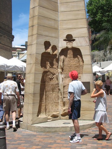 Memorial to the early settlers, The Rocks, Sydney