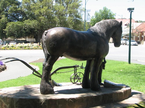 Tribute to Clydesdale horses, Angaston, South Australia