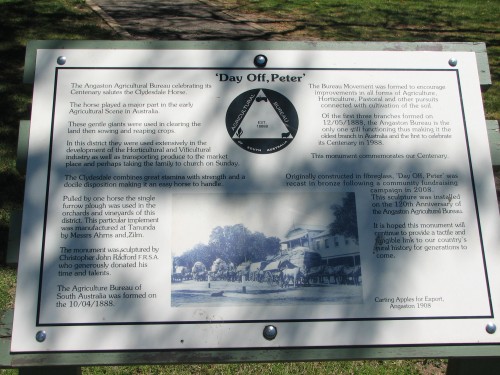 Tribute to Clydesdale horses, Angaston, South Australia (click to enlarge)