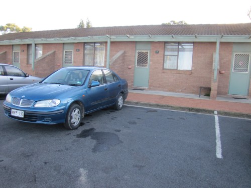 Our cabin at the Lake Talbot Tourist Park in Narrandera